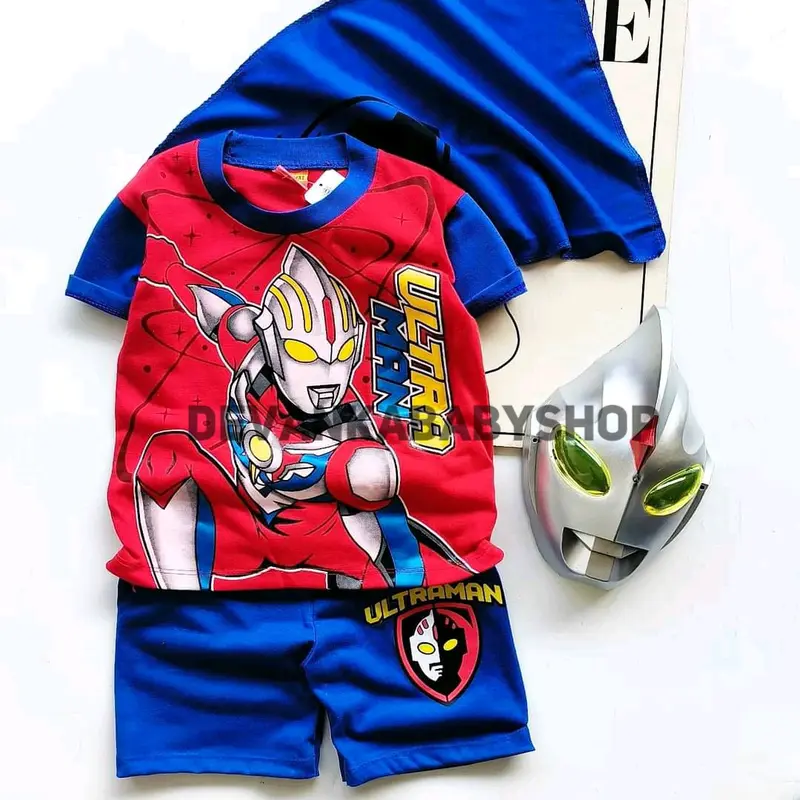 BAJU ULTRAMAN ANAK LAKI LAKI SETELAN ANAK SUPERHERO SAYAP BISA PAKAI TOPENG DAN TOPI UNTUK UMUR 1-10 TAHUN Fashion 1
