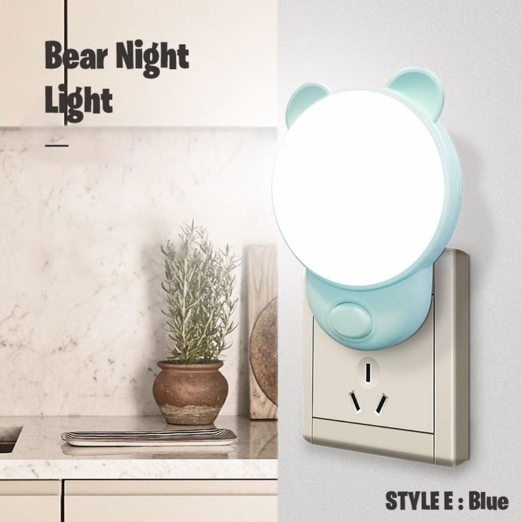 Lampu Tidur LED Beruang Hadiah untuk Bayi & Kekasih - Lampu Malam 2 Warna dengan Sensor Gerak, Cahaya Lembut Cegah Takut Gelap, Bantu Tidur Nyenyak