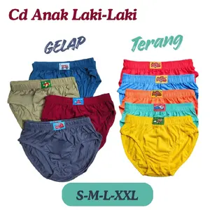 Celana Dalam Anak Laki-Laki CD Karakter Kartun Lucu Polos Warna Terang dan Gelap Isi 12 Pcs dan 6 Pcs S-M-L-XXL Fashion Kids