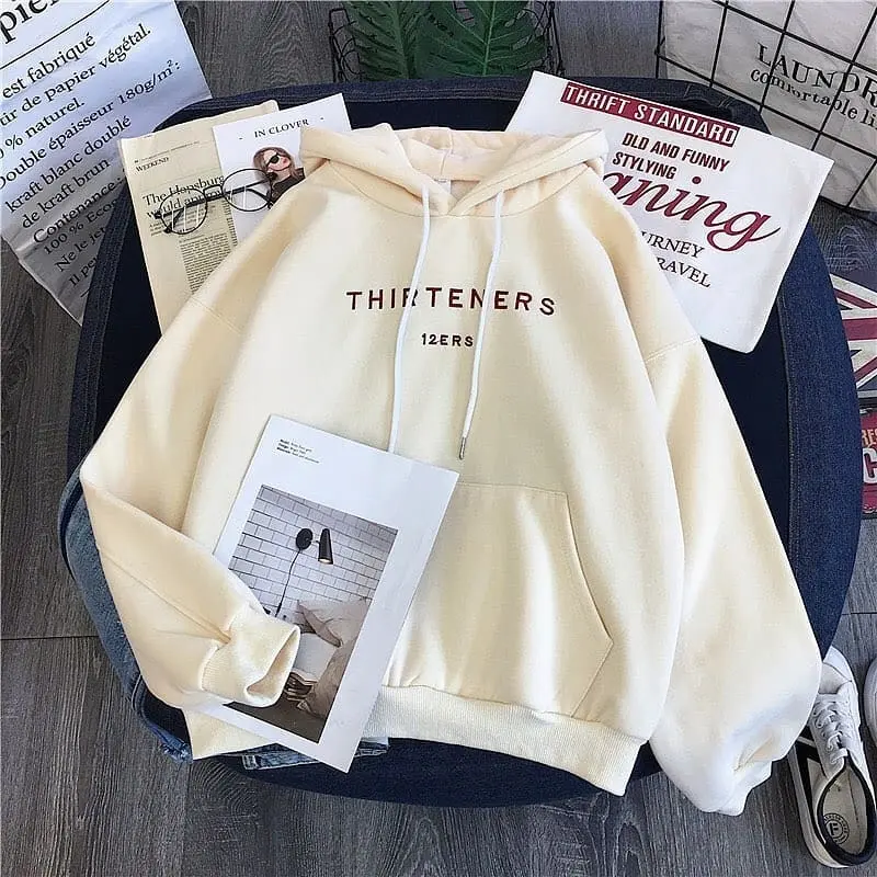 Hoodie wanita korea aesthetic Thirteners L XL XXL terbaru 2022 hoodie bahan fleece hoodie wanita thirteners murah hoodie wanita distro hoodie korea jaket hudii pasangan jaket hudi polos jaket sweater jumbo jumper lucu COD-GFR