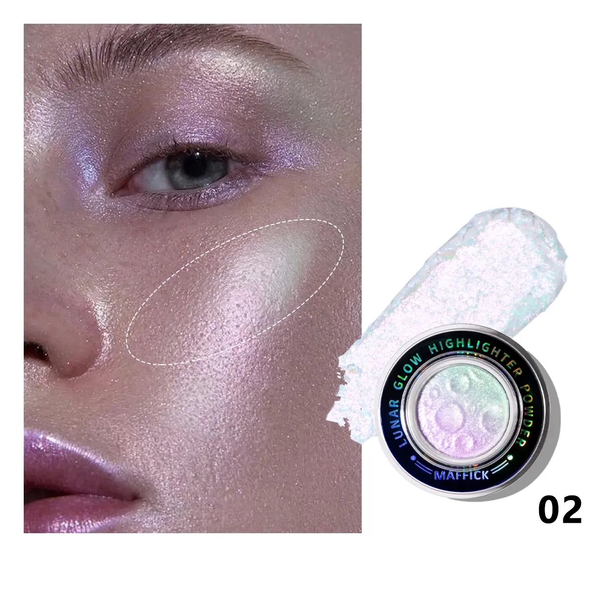 MAFFICK Facial brightening, planet highlight powder，Highlight, repair, one -piece, shadow, brightening, clear outline, matte, three -dimensional Bronzer Makeup Lid Shimmer Waterproof Cosmetic