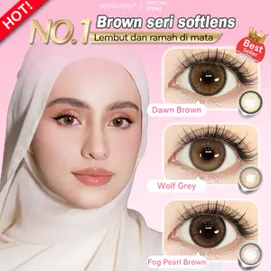 Mysticeyes Softlens Lensa Mata Doll Eye Softlens Gray Soflens Brown Normal 14.2mm-14.5mm Free Lens case