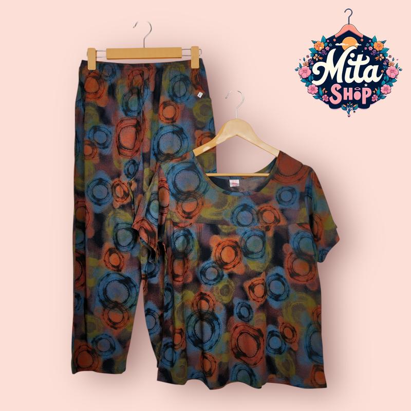  Đồ Bộ Nữ Trung Niên Quần 9 Tấc Tay Ngắn - Tôn Nhung Mềm Mượt Thoáng Mát Sang Trọng - Big Size 49-89 kg | Quần Áo Nữ Women 