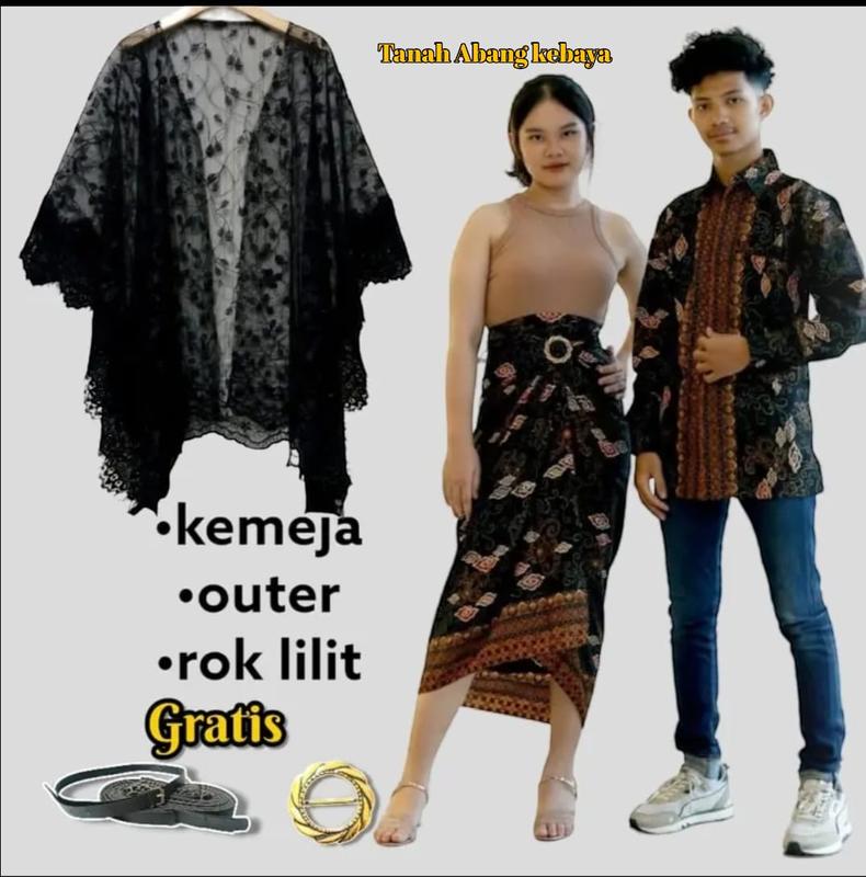 Couplean Lengkap (Kemeja Lengan Panjang+Outer Dan Rok Lilit Batik) Kekinian untuk Acara FORMAL I Kondangan I Wisudah Dan Free Ring 3