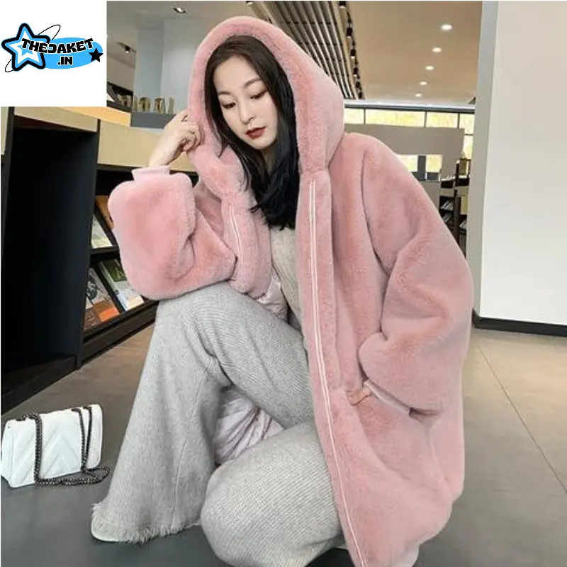 (BISA COD) Jaket Sherpa Bulu Wanita Terbaru Tebal Blazer dengan Bahan Bulu Kucing Full Polos Depan Belakang - Panjang, Zipper