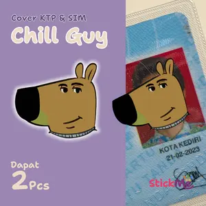 Stickme Cover Sampul KTP & SIM Anti Insecure Karakter Lucu Chill Guy Tiktok Series Dapat 2 Pcs Tahan Air Anti Baret