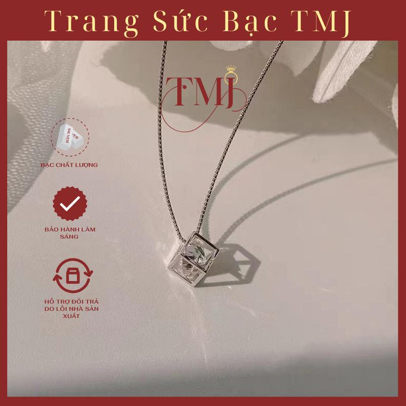 Dây Chuyền nữ B.Ta mặt hình khối lập phương đá lấp lánh TMJ (Ảnh Thật , Có Bảo Hành Làm Sáng) 0