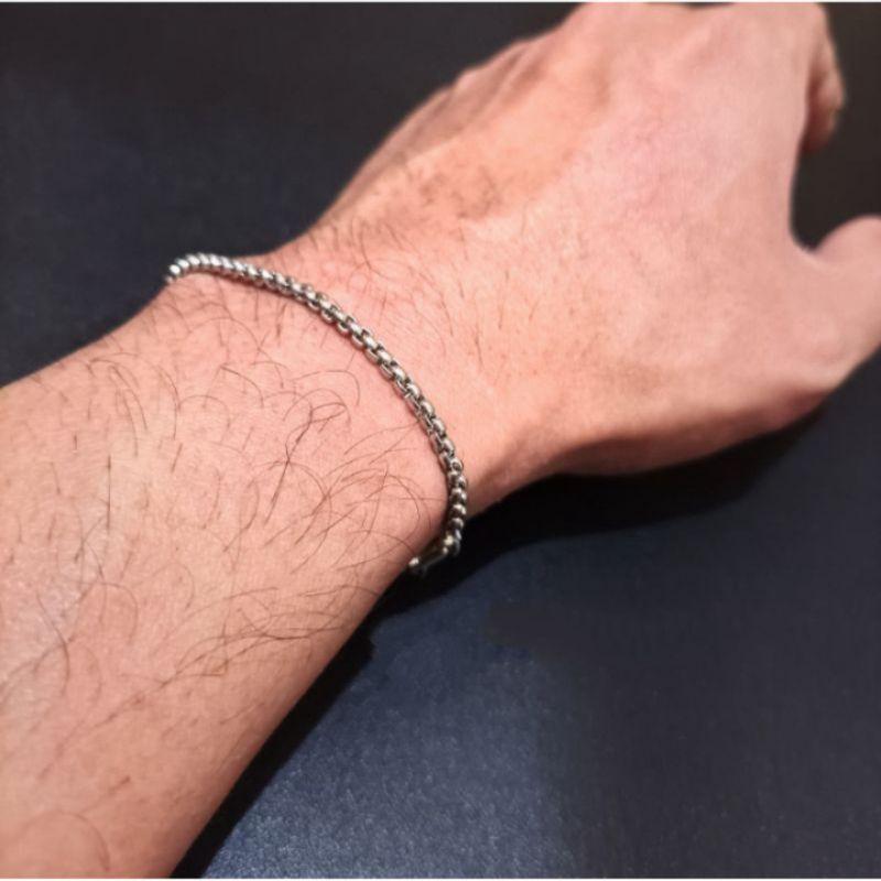 Product Introduction of READY GELANG TANGAN RANTAI KECIL TITANIUM MODEL ROLO ANTI KARAT SILVER Bracelets 2