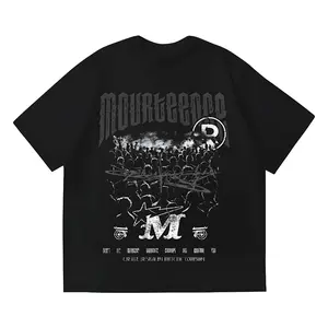 boxy Mourteence Boxy Fit Cotton 20s Paradigm Capital Pria Baju Pendek Hitam