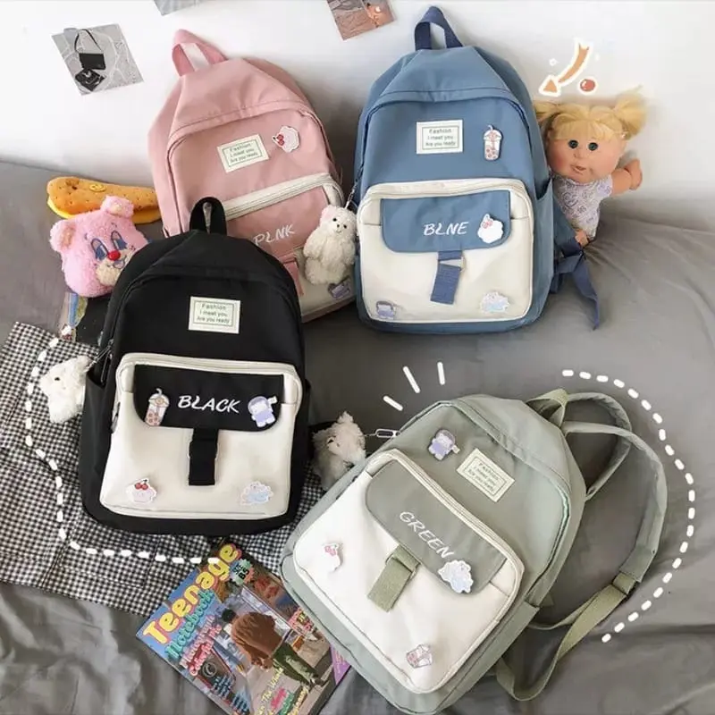 Tas Ransel Kanvas Wanita Korea Sekolah-Paud sd 1-3 Anak Perempuan Fashion