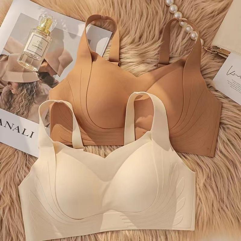 Non Marking Bra Female Big Breasts Look Small Gathering Up Top Correction Adjustable Prevent  Sagging 3