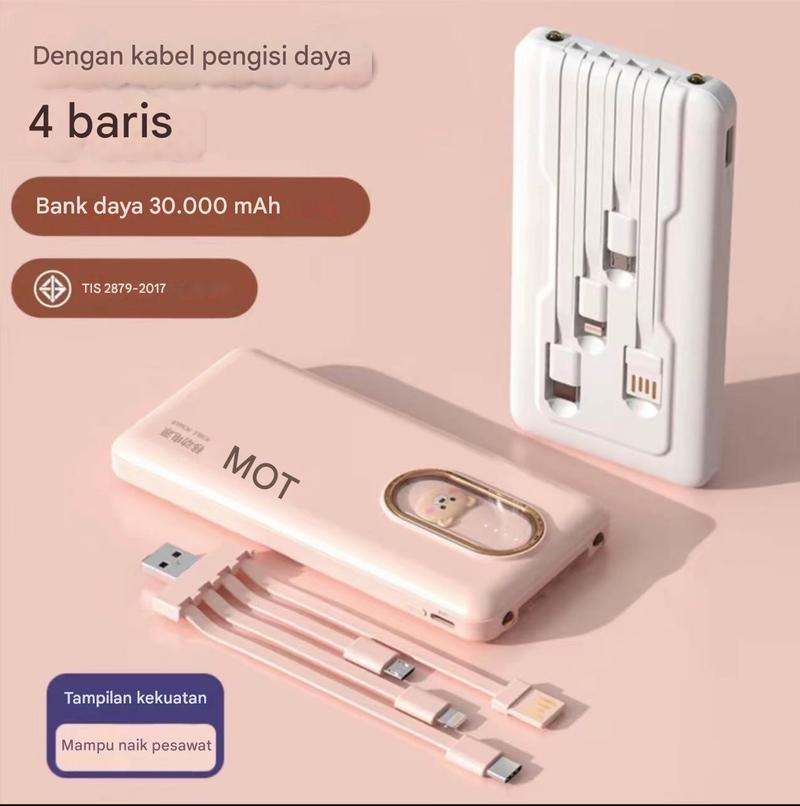 Product Introduction of Power Bank 30000 mAh Mini Kartun BeruangUkuran dengan 4 USB Pengisian Cepat SenteiLED Tampilan Cahava Power Bank Power BankEksternal Charger Ponsel Portabel untuk lOS /Android 37
