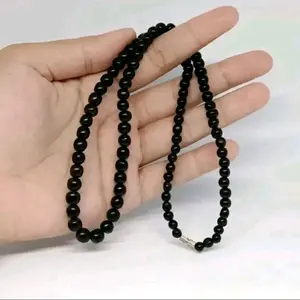 Kalung Kaokah Merica Polos Tanpa Bandul Hitam Asli dari Kayu Kaokah Natural dan Alami untuk Aksesori Sehari-hari