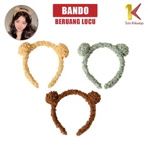 [COD] SK C932 Bando Telinga Beruang Bulu Korea Import Aksesoris Rambut Wanita Lucu