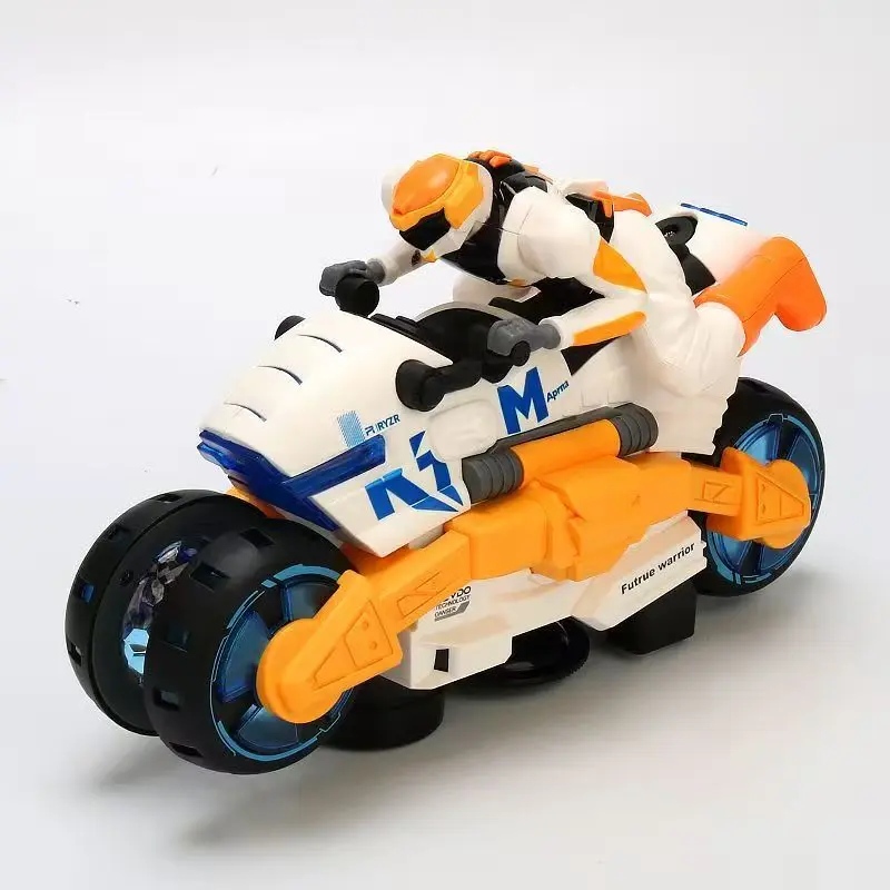 Electric Rotating Deformed Motorcycle Children's Toy Cool Lighting Music Stunt Toy Car Boy Birthday Gift