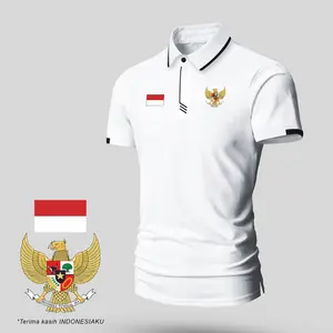 Kaos Polo Shirt Kerah Daun DPL Motif Burung Garuda Indonesia Spesial Kemerdekaan 17 Agustus 2025 - Katun, Pendek