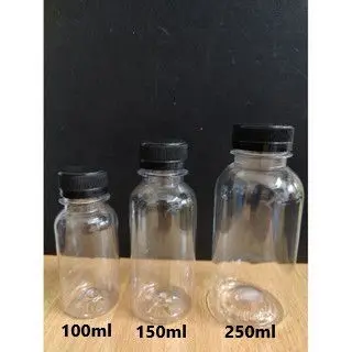 [1 PCS] 100ml \ 150ml \ 250ml juice bottle , Bubble Milk Tea Bottle , disposable pet plastic transparent bottle