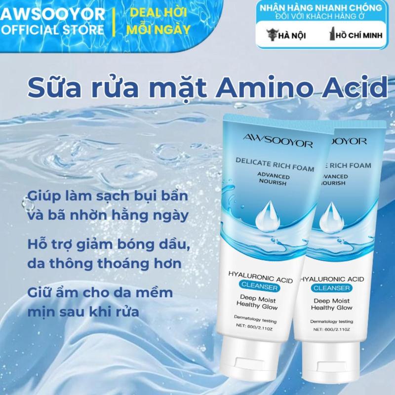 AWSOOYOR Sữa rửa mặt Amino Acid 60g cảm giác da sạch thoáng, hỗ trợ làm giảm…