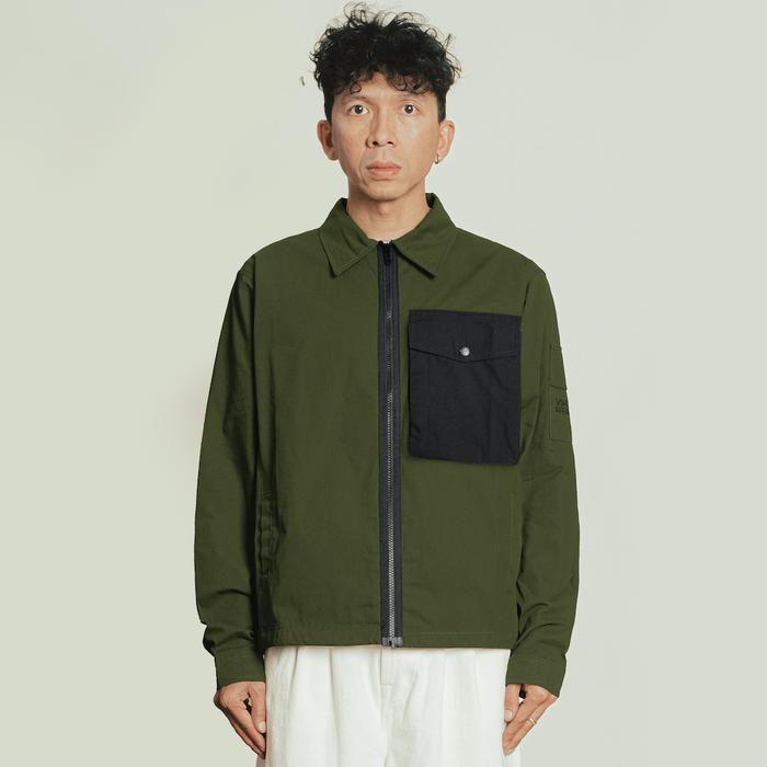Gambar Vearst Affaires Work Jacket Zoe Zipper Olive Black - MD dari Vearst Shop Kota Bandung Tokopedia
