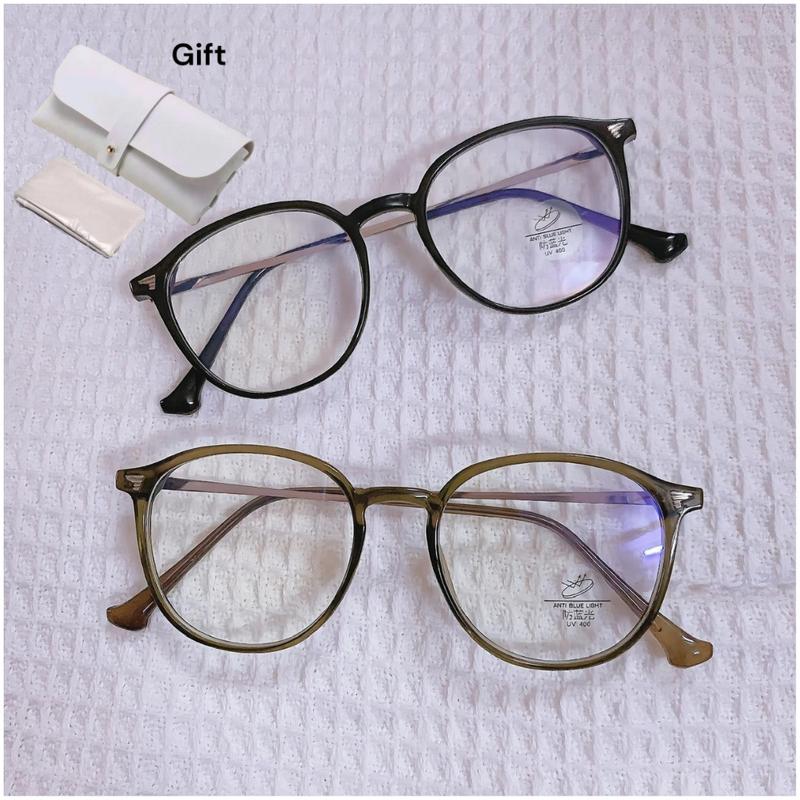 Kính cận thị mắt mèo retro siêu nhẹ, gọng xám, xanh biển bảo vệ ánh sáng, 9535 Kính Mắt Tròng Kính gọng kính  màu nâu trà