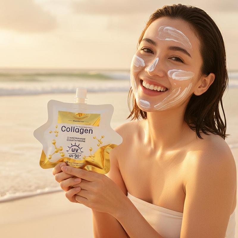 Túi chống nắng collagen SPF 90+ PA++++ | Kem nâng tông chứa glutathione và niacinamide | Kết cấu nhẹ Z0Z1