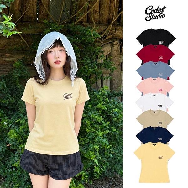 Áo Thun Babytee Thêu Chữ CEDES - Áo Thun Nữ Chiết Eo Babytee Cotton 2 chiều…