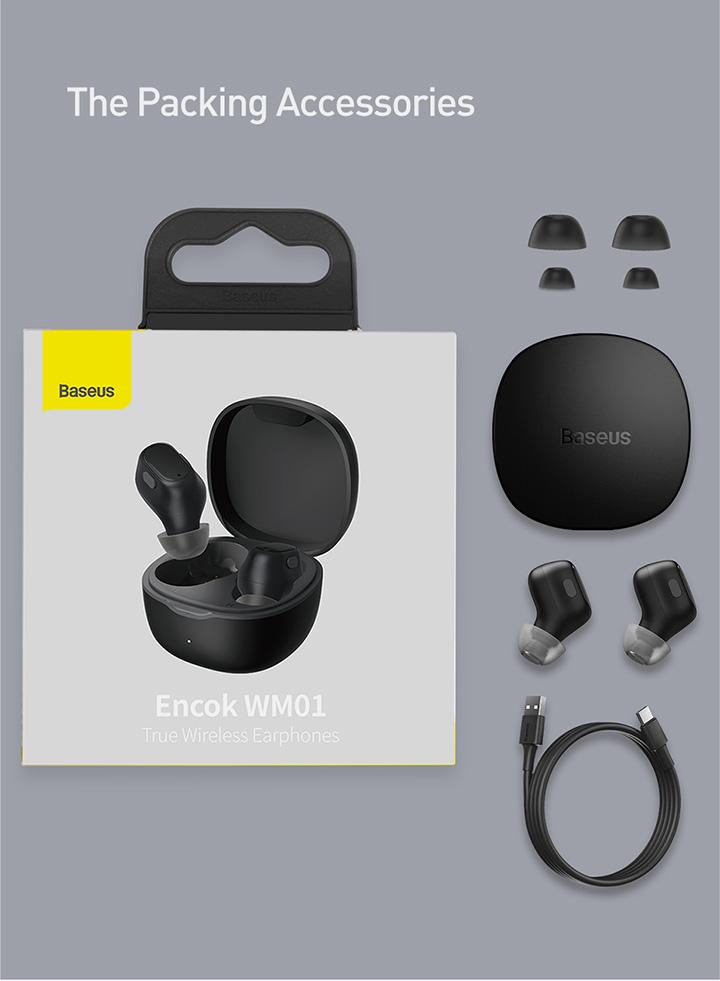 Product Introduction of Baseus Encok WM01 True Wireless Bluetooth Earphone Pengurangan Kebisingan Tahan Air Mini Earbuds TWS Headphones Biru 46
