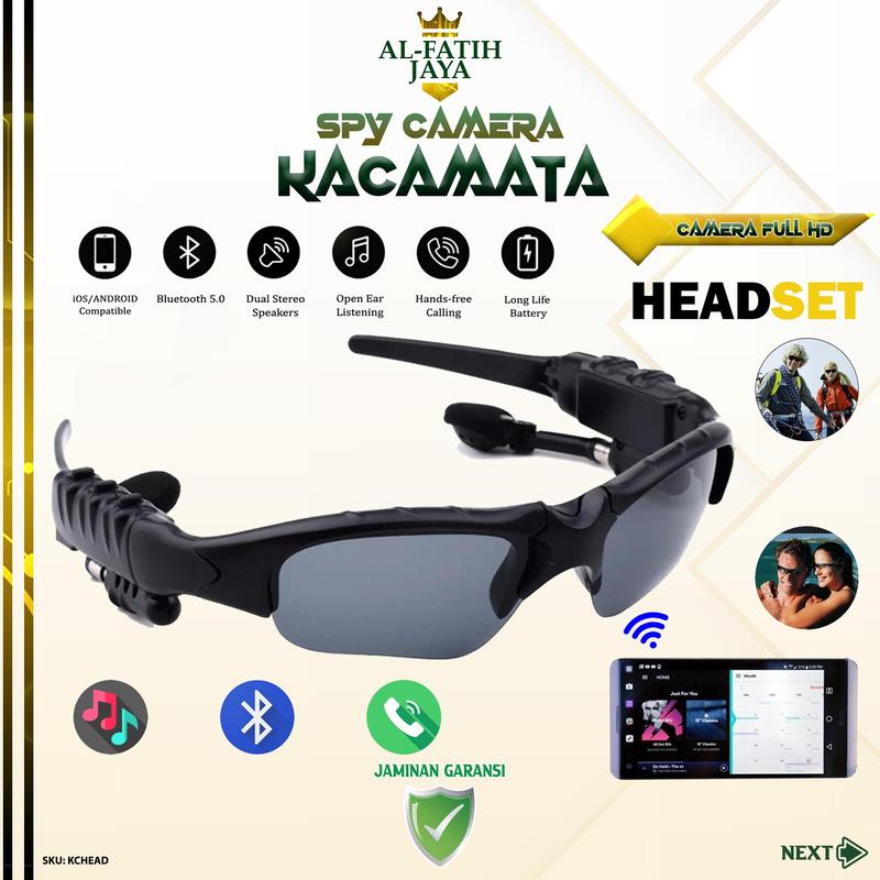 Kacamata Hitam Headset Bluetooth MP3 Wireless Sunglasses Earphone Sterreo  Wireless Kaca Mata Default