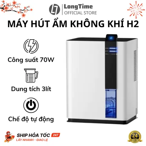 Máy Hút Ẩm Không Khí Dehumidifier H2 Công Suất 70W, Dung Tích 3 Lít, Chế Độ Ngắt Tự Động, An Toàn Khi Sử Dụng