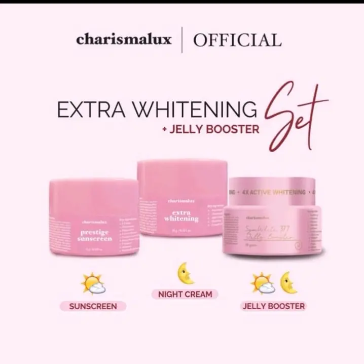 Paket Pemutih Wajah - Whitening Night Cream - Cream Pemutih Wajah - Day Cream Pemutih - Sunscreen Pemutih Wajah Cleanser 1