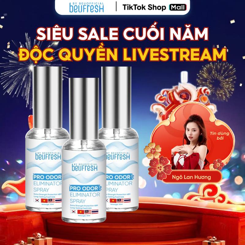   LIVE RẺ KHỦNG_CHÍNH HÃNG _XNL831 COMBO 3 BEUFRESH PRO Xịt Khử Mùi Toàn Thân Nam Nữ - Xịt khử mùi cơ thể nữ nam giới xịt nách cho nam 