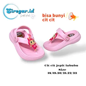 Sandal  Jepit Anak Perempuan Labubu Bunyi Cit Cit