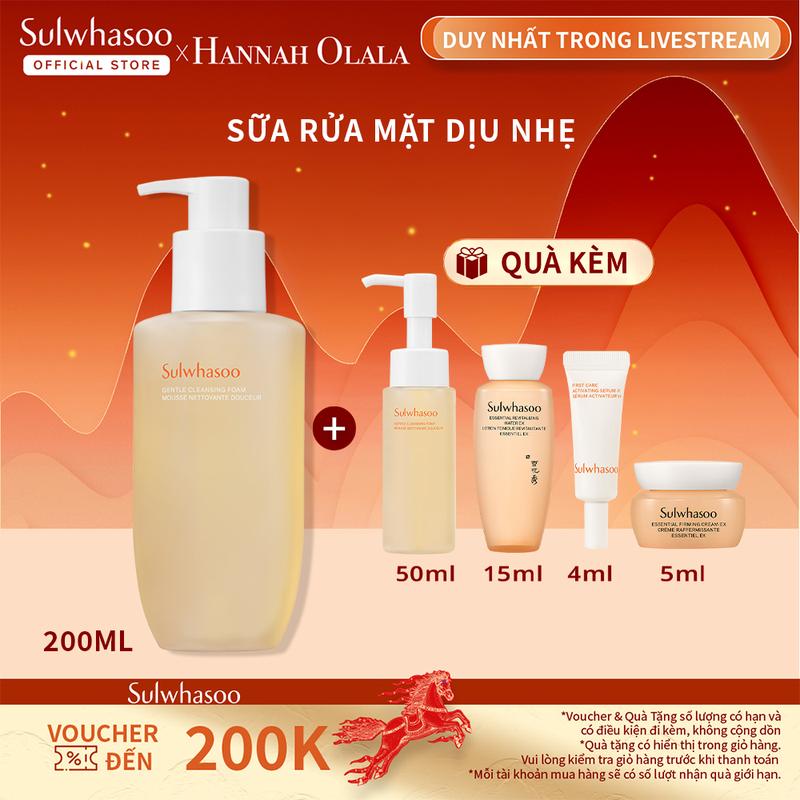 Sulwhasoo x Hannah - Sữa rửa mặt dịu nhẹ Sulwhasoo Gentle Cleansing Foam Ex 200ml