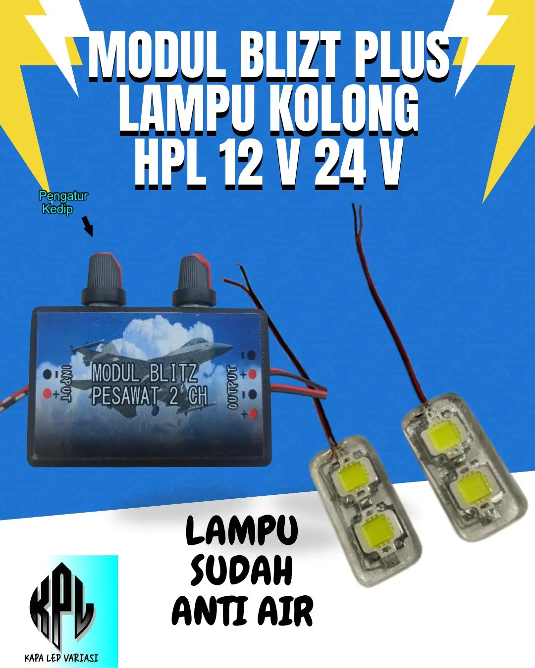 Modul Blizt Pesawat 2 jalur lampu PLus lampu kolong LED hPL Lampu sudah anti air WATERPROFF 12 V 24 V car