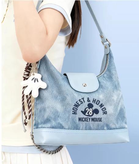 [HK Fashion  X Disney Mickey Koleksi Tas Bahu Wanita yang Dapat Beralih ke Tas Ransel - Tas Wanita Kapasitas Besar]