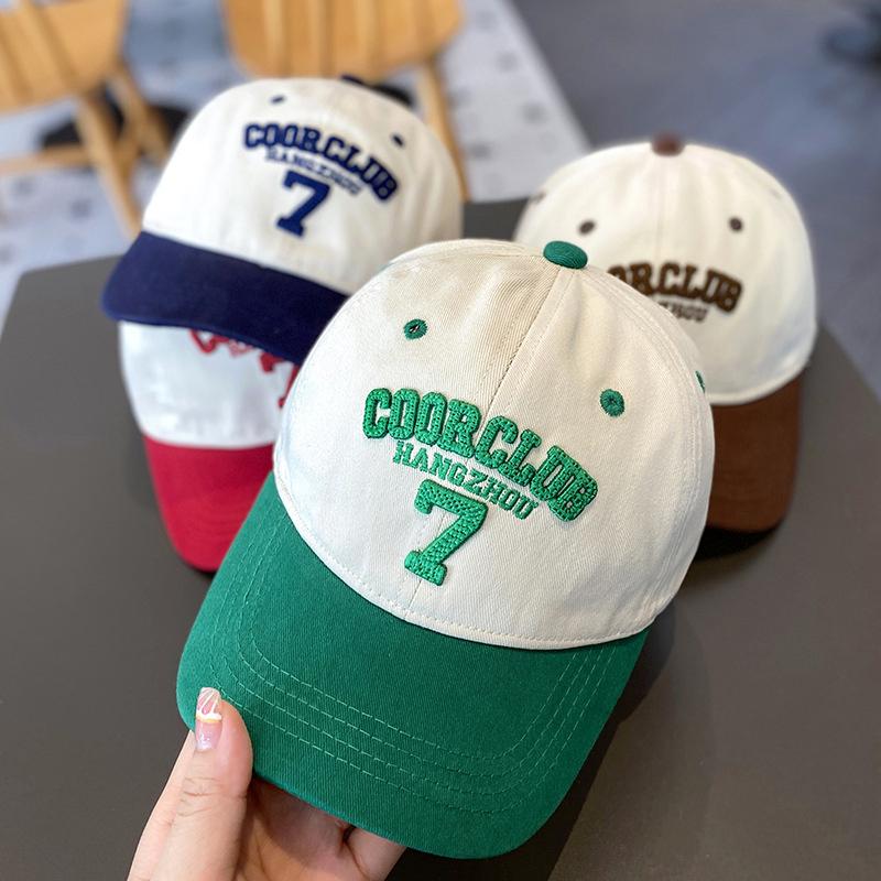 Mũ Bóng Chày Cho Em Bé Thiết Kế Chắp Vá Thời Trang, Chữ Thêu, Thích Hợp Cho Trẻ Em, Mũ Lưỡi Trai, Cho Bé Trai Và Bé Gái, Mũ Mỏ Vịt, Tấm Che Nắng Cho Em Bé