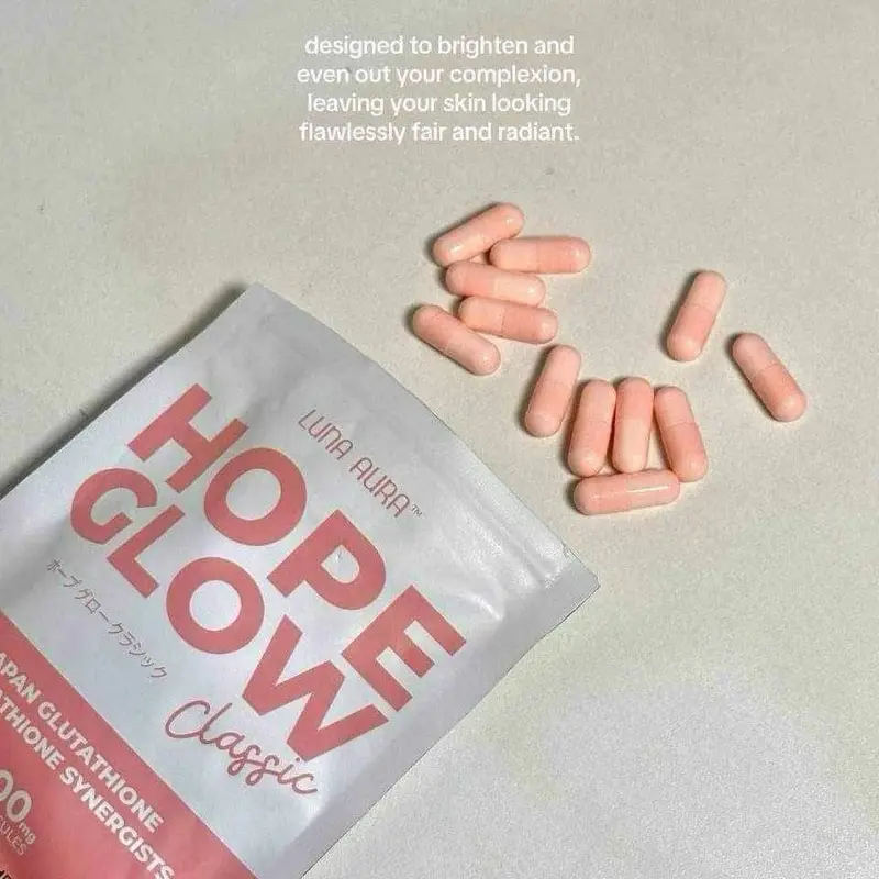 Luna Aura Hope Glow Gluta Classic - 500mg Supplement with Reduced L- Glutathione & N-Acetyl Cysteine for Radiant Beauty