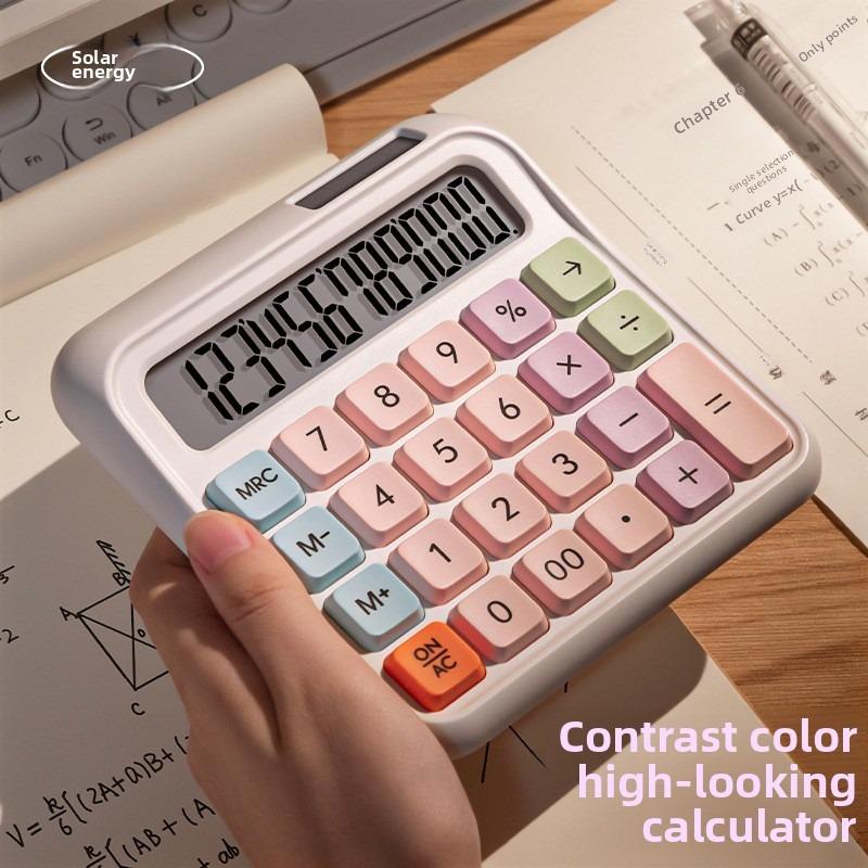 Product Introduction of Calculator Multi-color multi-function solar computer Student Finance Office calculator 8