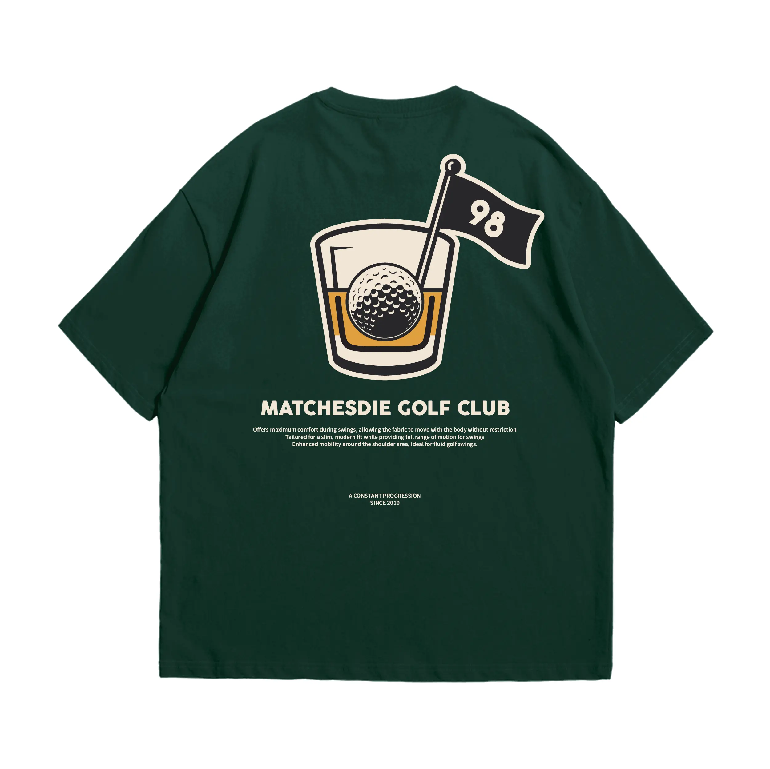 Matchesdie Oversize Tshirt Golfholic Bottle Green - Kaos Oversize Pria Wanita Streetwear Premium