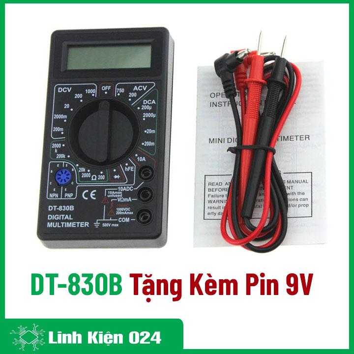 Đồng hồ đo điện tử vạn năng DT830B Digital Multimeter tặng kèm pin 9V