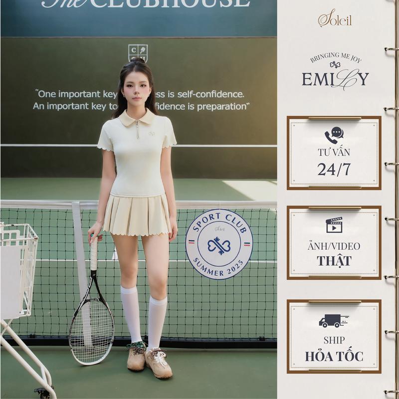 SOLEIL - Váy Đầm Nữ Thiết Kế Thể Thao Dáng Ôm Eo Phối Chân Váy Xếp Ly Cổ Khóa Zip Phong Cách Hàn Quốc - VÉLA SET VD136