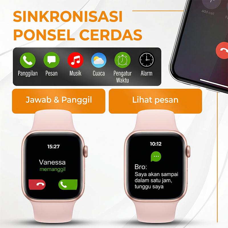 MARQ Jam Tangan Olahraga Pria Wanita Kado Lebaran 2026 Terlaris Tiga Cincin Kesehatan Mode Olahraga Multi Layar Jernih Panggilan Bluetooth Anti Air Cocok Aktivitas Luar Ruangan Garansi COD