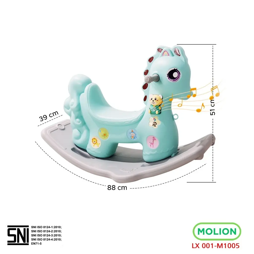 MOLION Mainan SNI Anak Kuda Rocking Angel Hourse Mainan Edukasi Anak Kuda Mainan Jungkit  001-M1003