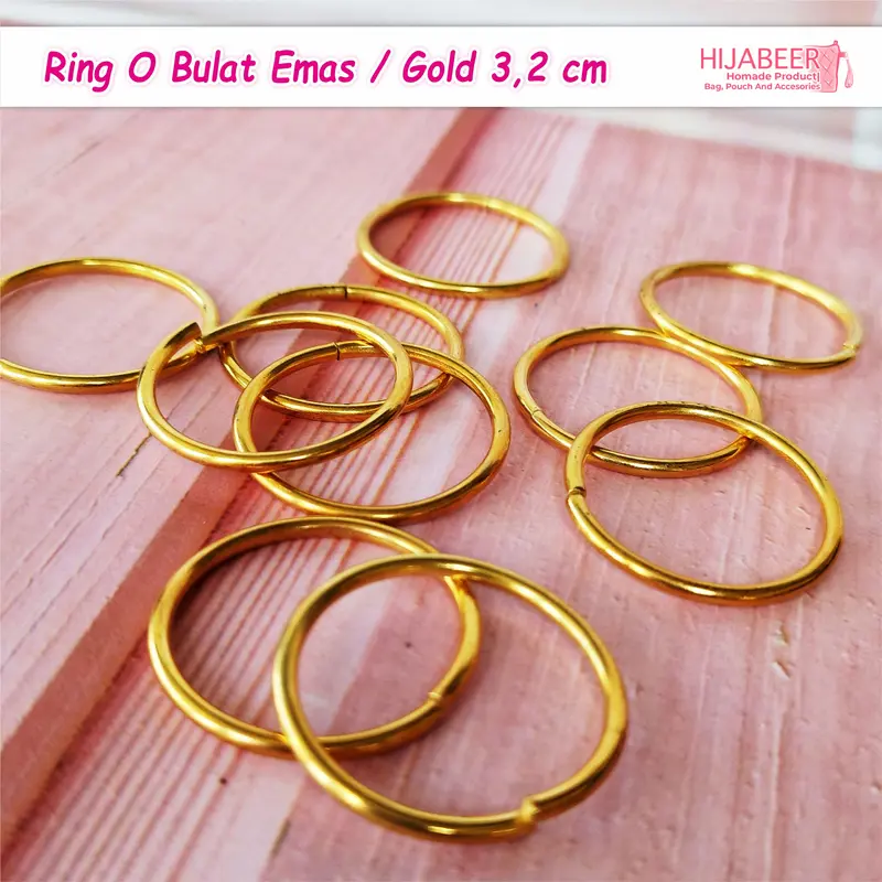 Ring O Bulat Emas 3.2 cm Aksesoris Tas /10pcs 7