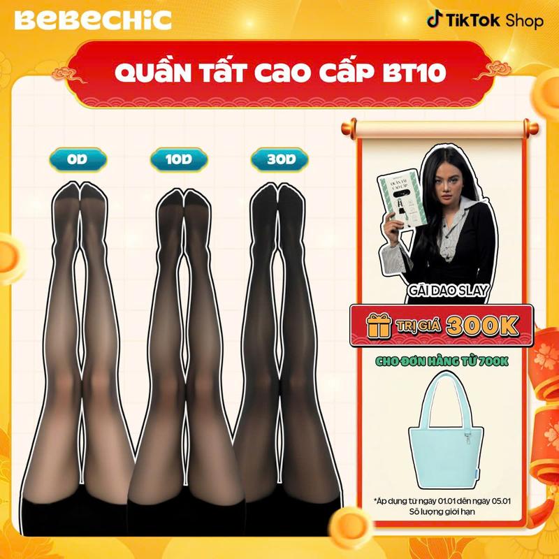 Quần Tất BT10 BEBECHIC Tàng Hình Che Khuyết Điểm Thon Gọn Chân Cao Cấp 0D 5D 10D 15D 30D