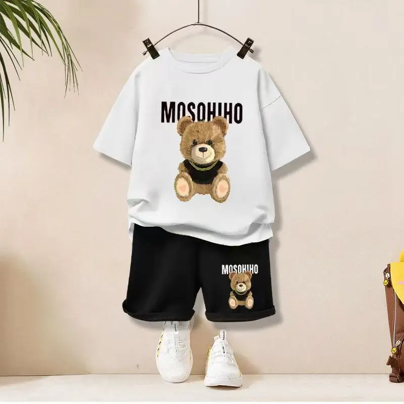 Boy's summer short-sleeved set, fashionable summer casual anti-mosquito pants