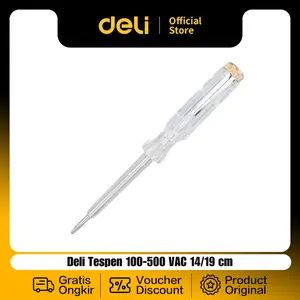 Deli Test Pen / Tespen 100-500 VAC 14/19 cm Alat Perkakas DL800X - 14 Cm