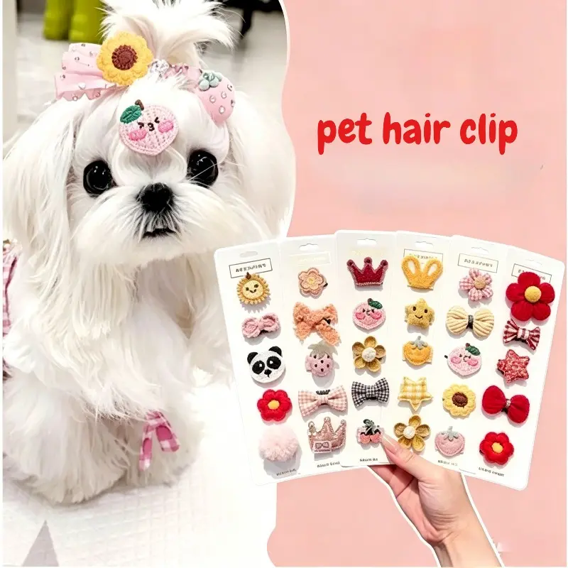 Pet Hairpin Dog Hair Clips Korean Pet Hair Handmade Accessories BB