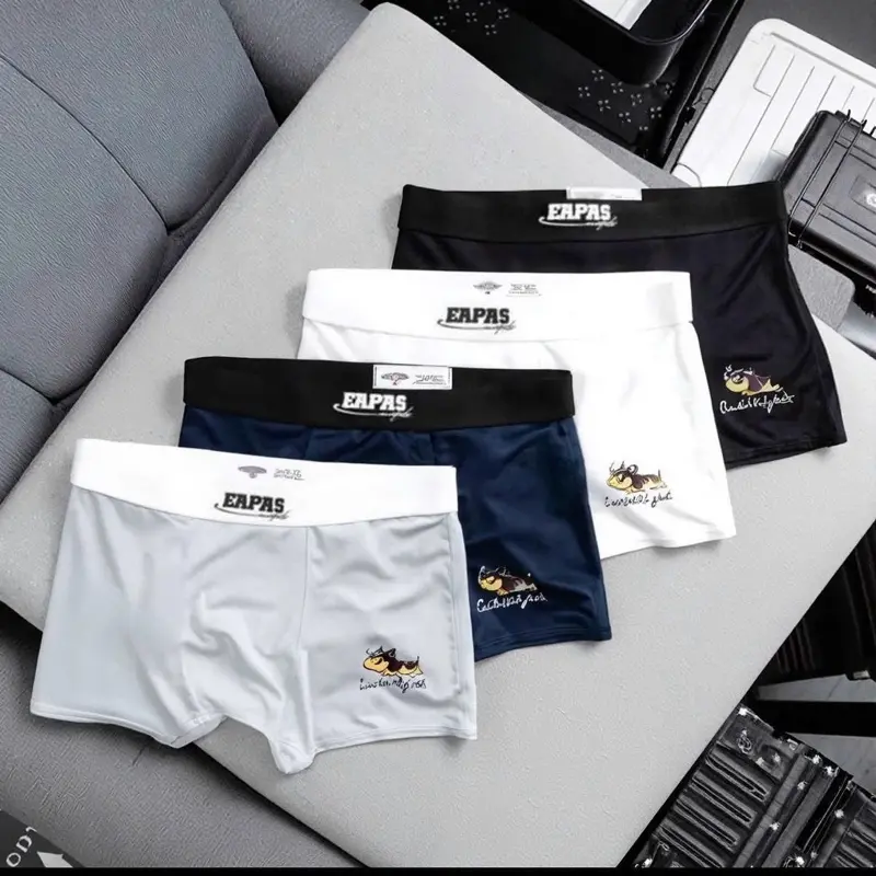 Combo 4 quần sịp nam Boxer quần xì nam vải thun lạnh sịp đùi co dãn mềm mát đồ lót kháng khuẩn HPBS2 Quần Boxer Nam Menswear (che tên sản phẩm) (Được chọn màu)