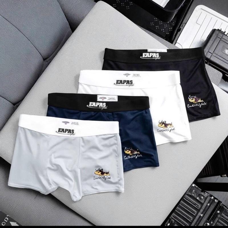 Combo 4 quần sịp nam Boxer (CÓ SIZE TỪ 22-100KG) quần xì nam vải thun lạnh sịp đùi co dãn mềm mát đồ lót kháng khuẩn HPBS2 Quần Boxer Nam Menswear (che tên sản phẩm) (Được chọn màu)